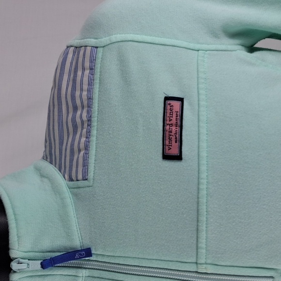 Vineyard Vines Women's 1/4 zip mint green LG casual preppy pullover sweatshirt - Picture 2 of 6